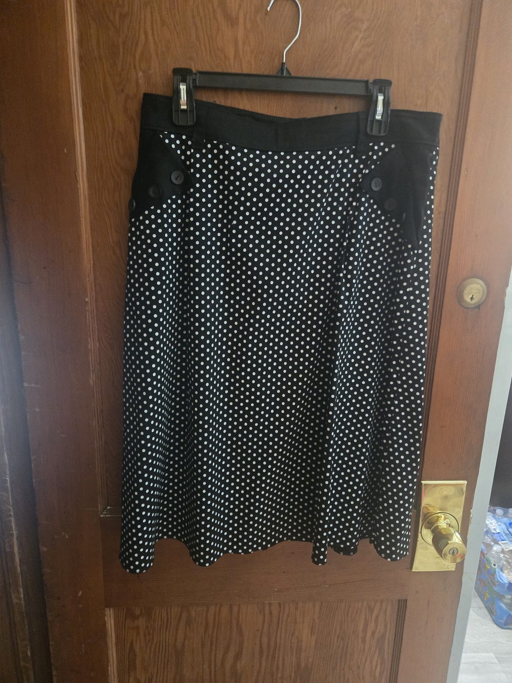 Black Polka Dot A-Line Skirt